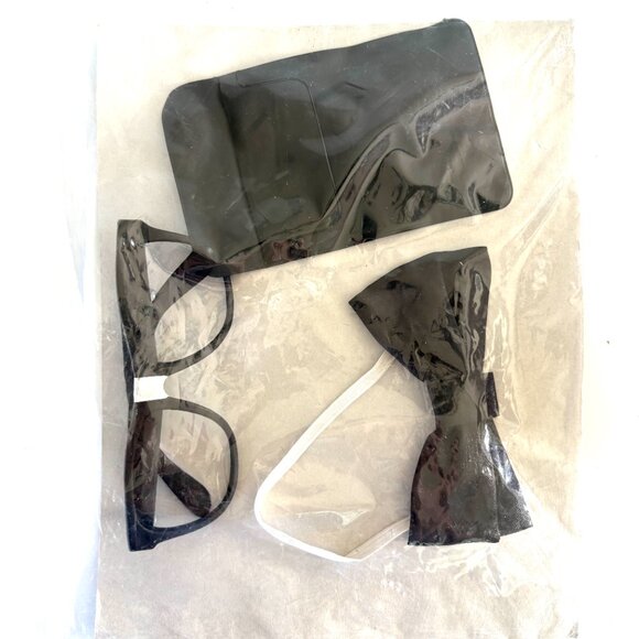 New! 50s INSTANT NERD SET Adult Accessory Kit Glasses Bowtie Pocket Protector - Picture 10 of 13